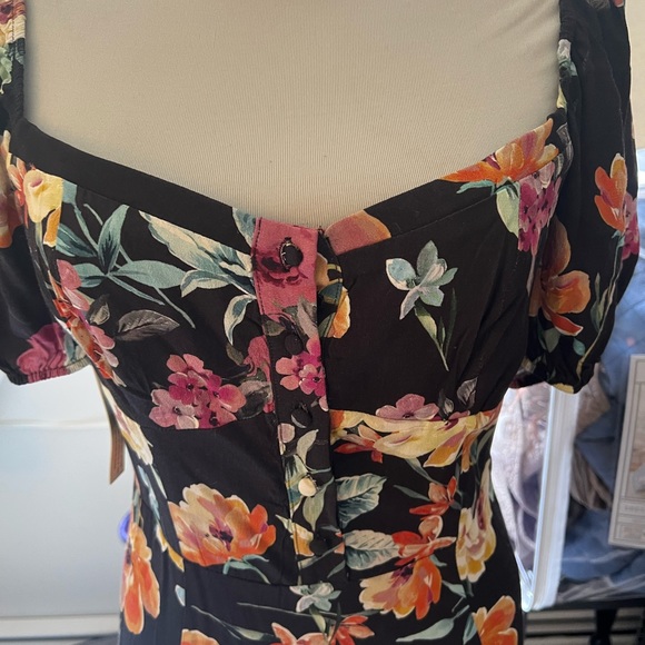 NWT! Anthropologie x Yumi Kim black floral button front maxi dress New! S small - Picture 3 of 8